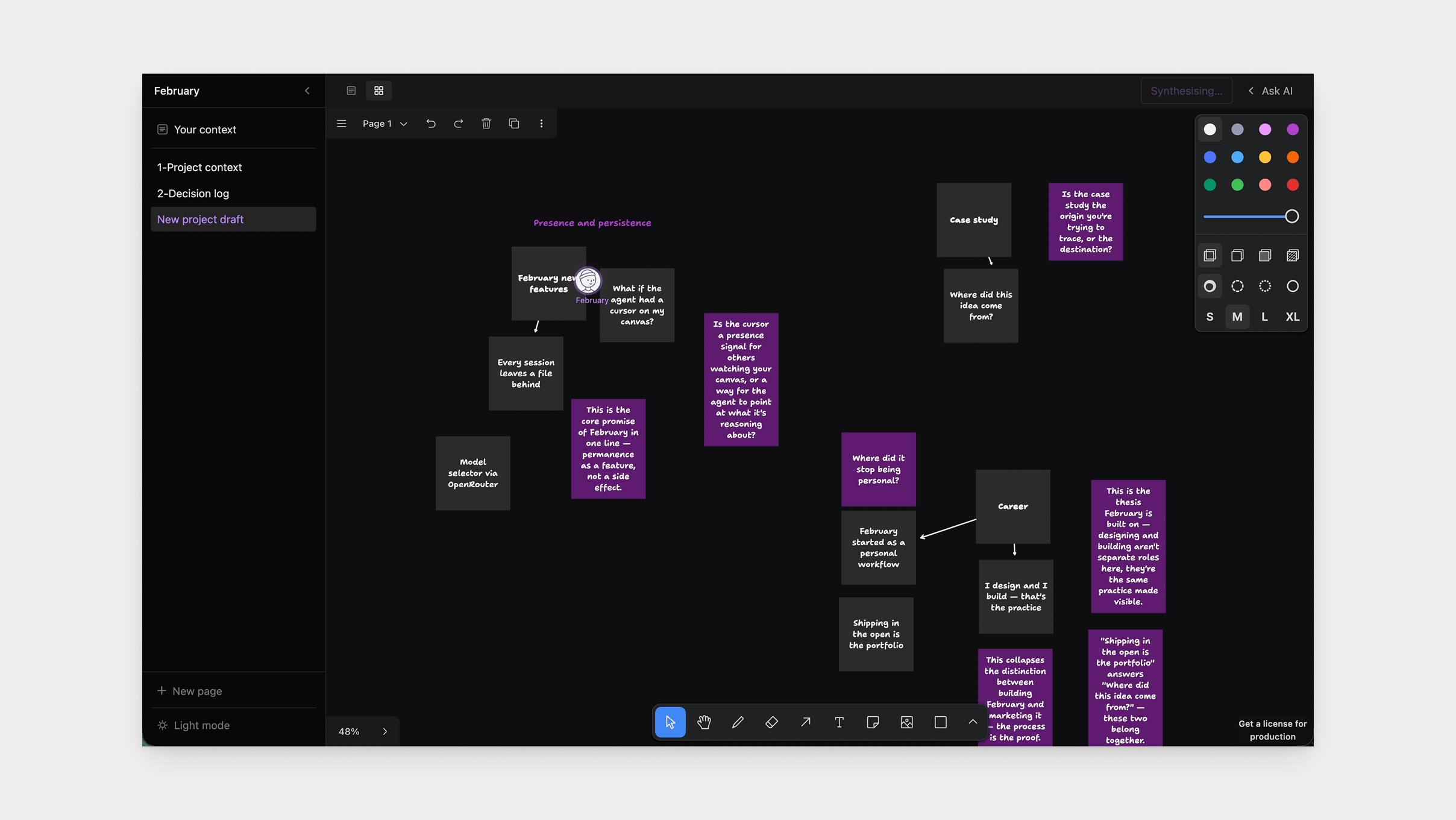Placeholder: screenshot of the canvas agent behaving as facilitator with spatial notes