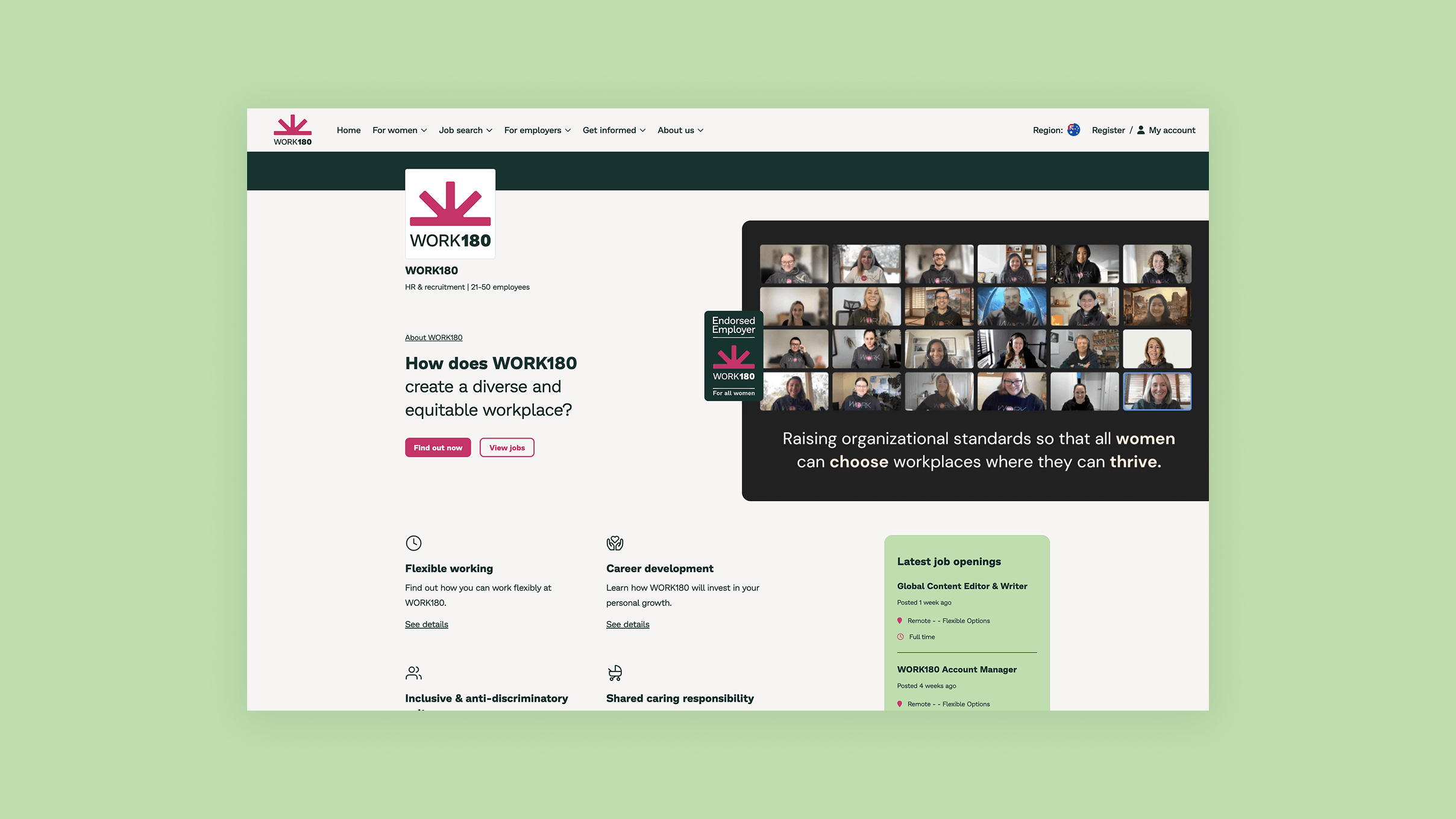 Work180 employer profile